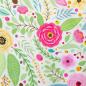 Preview: Bauwoll Druck Blüten und Blätter auf Weiß von Happy Easter by Swafing 